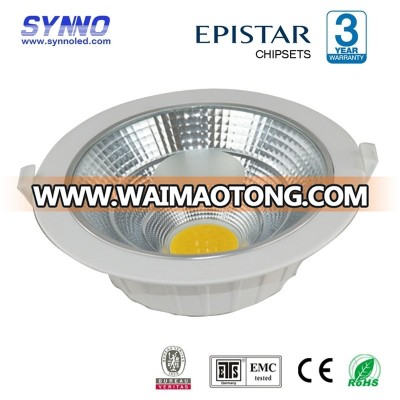 2015 best price round recessed cob chip led downlight 15w